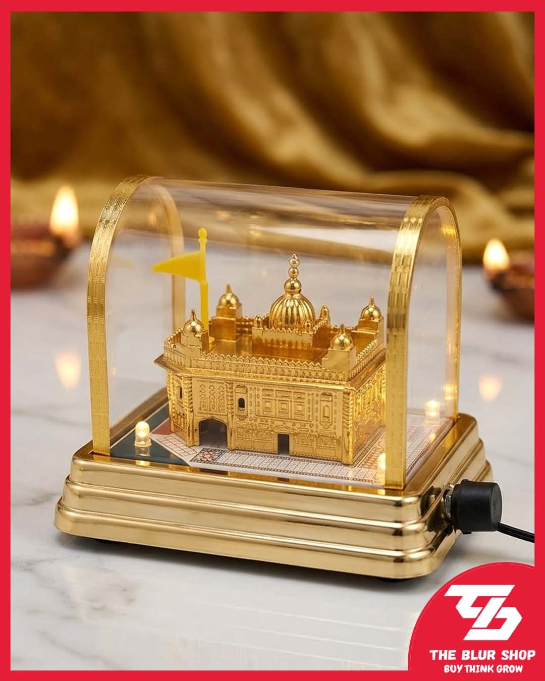 Golden Temple Replica with LED Lights (4x6Inches)