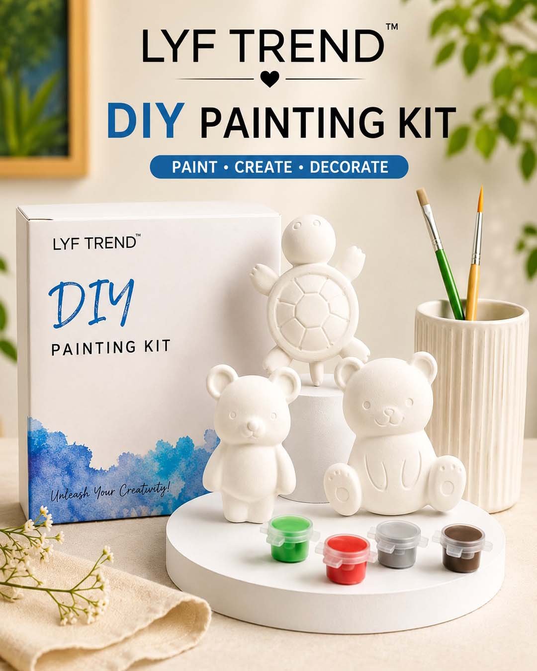 LYF Trend Cute Animal DIY Painting Kit (3PC SET)