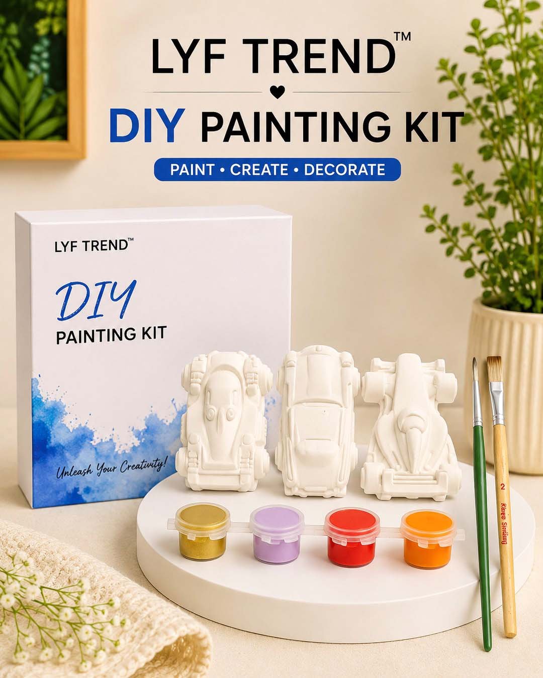 LYF Trend Racing Cars DIY Painting Kit(3PC SET)