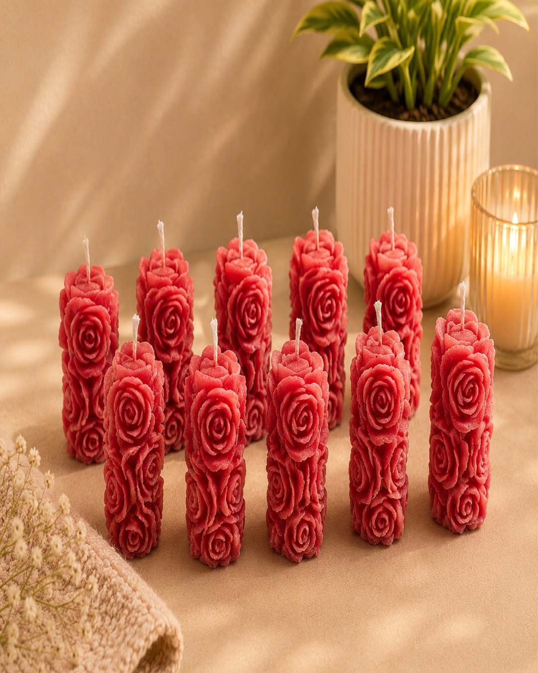 Lyf Trend Small Rose Candles 10 pc set
